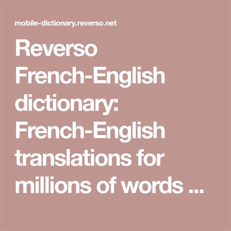 french english dictionary reverso